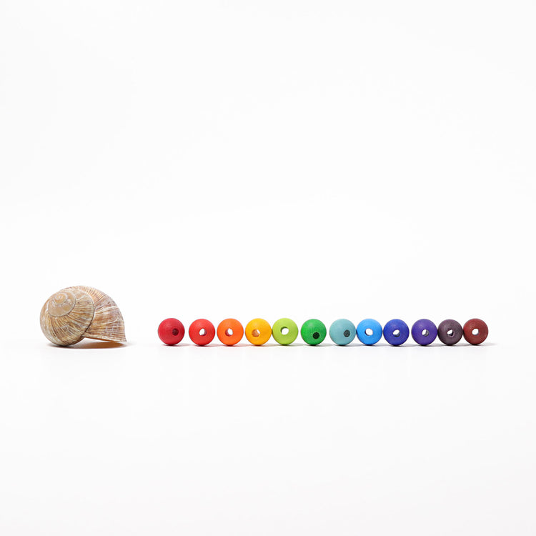 120 kleine Holzperlen Regenbogen - Ronja + Rasmus