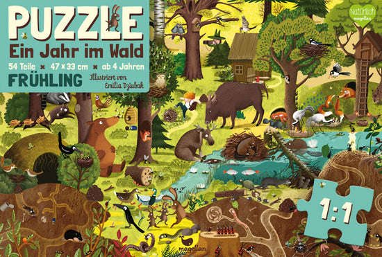 Frühling Puzzle - Ein Jahr im Wald - 54 Teile